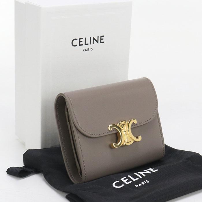 CELINE 中古良品 セリーヌ 三折財布 スモール フラップウォレット  