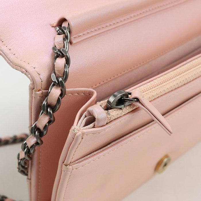 中古良品 CHANEL シャネル チェーンウォレット マトラッセ レディース