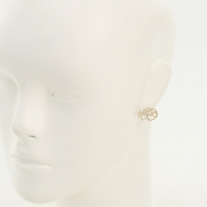 CHANEL 中古良品シャネルCHANEL ハート ピアス メタル ゴールド