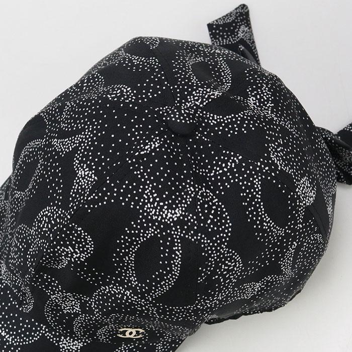 中古良品 CHANEL シャネル キャップ カメリア レディース ブラック