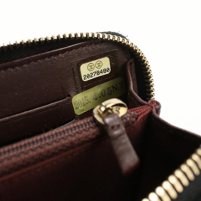 CHANEL 中古 シャネル 長財布ラウンドファスナー ラウンドWジップ  