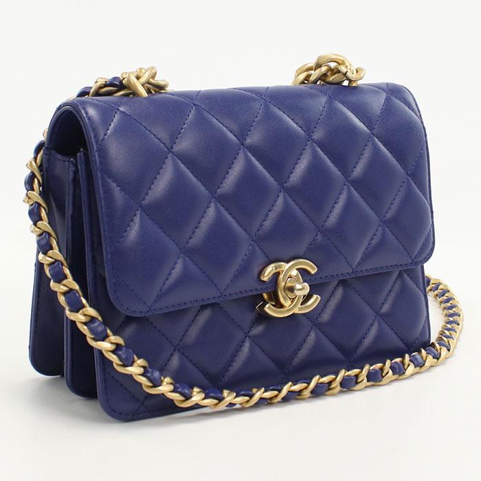 中古良品CHANEL シャネル 斜め掛け ショルダーバッグ KCXXTTG9 チェーンショルダーバッグ マトラッセ レディース ブルー CHANEL（シャネル） 中古良品 斜め掛け ショルダーバッグ KCXXTTG9