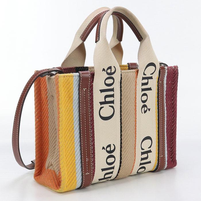 中古Chloe クロエ トートバッグ スモール　2WAY ウッディ レディース マルチカラー Chloe（クロエ） 中古 トートバッグ スモール 2WAY ウッディ