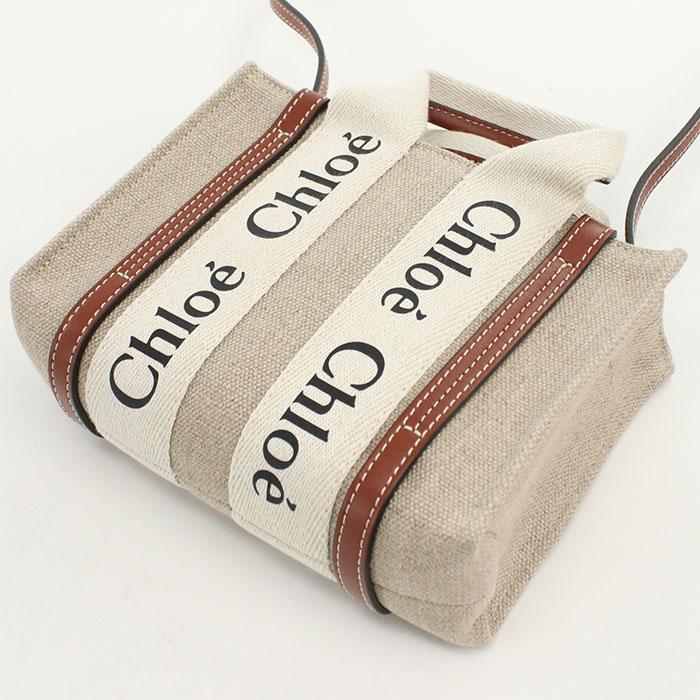 中古美品Chloe クロエ トートバッグ CHC22AP237I2690U 2WAY ウッディ ミニ レディース ベージュ Chloe（クロエ） 中古美品 トートバッグ CHC22AP237I2690U 2WAY