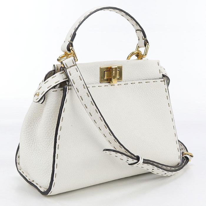 中古良品FENDI フェンディ ハンドバッグ 8BN244 SFR 2WAY ピーカブー レディース ホワイト FENDI（フェンディ） 中古良品 ハンドバッグ 8BN244 SFR 2WAY