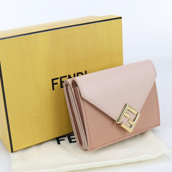 【中古・未使用】FENDI フェンディ 三つ折り財布 8M0480 コンパクト財布 レディース ピンク FENDI（フェンディ） 中古・未使用 三つ折り財布 8M0480 コンパクト