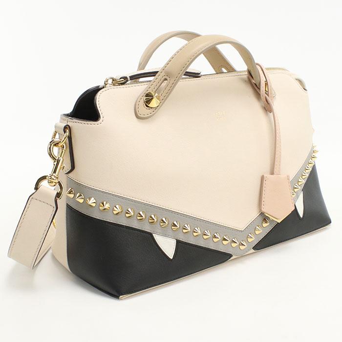 中古良品FENDI フェンディ ハンドバッグ 8BL124 A1FV バイ ザ ウェイ ミディアム バグズ モンスターアイ レディース ベージュ FENDI（フェンディ） 中古良品 ハンドバッグ 8BL124 A1FV バイ ザ