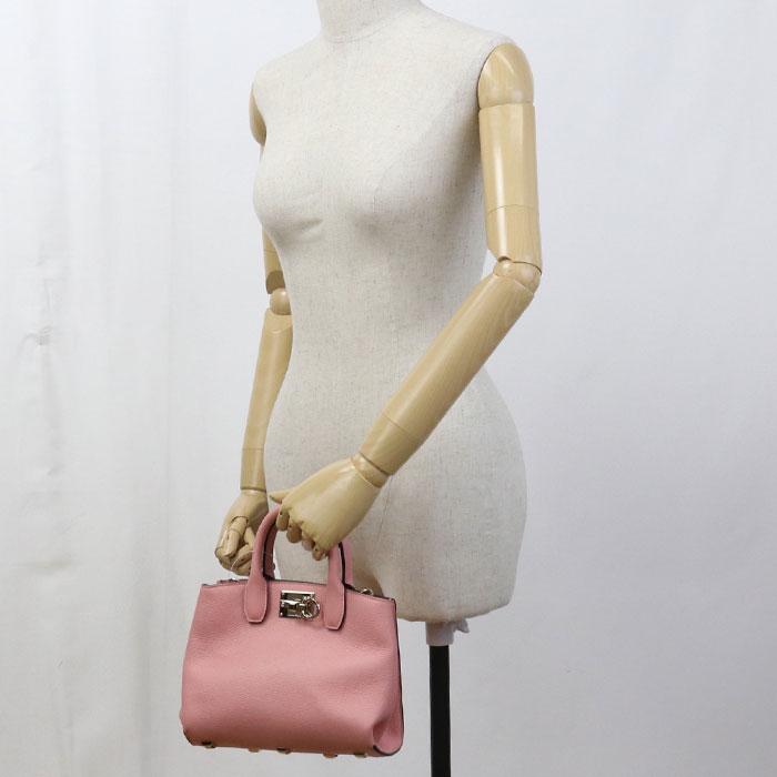 中古美品 FERRAGAMO フェラガモ トートバッグ 21 H288 2WAY ガンチーニ
