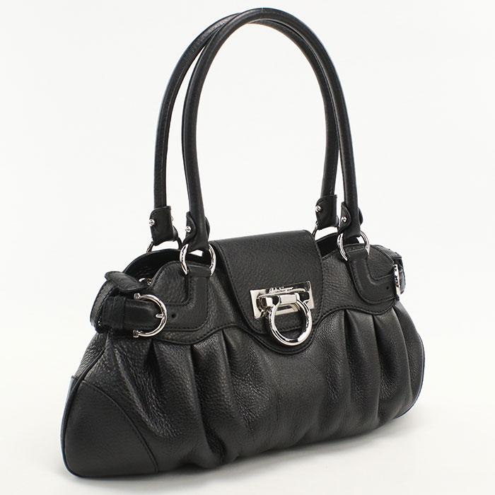 中古良品 FERRAGAMO フェラガモ ハンドバッグ 21 6317 ガンチーニ 
