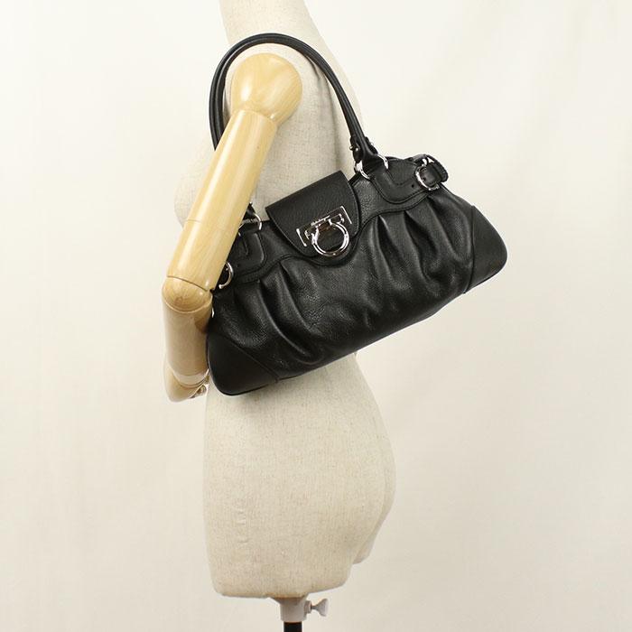 中古良品 FERRAGAMO フェラガモ ハンドバッグ 21 6317 ガンチーニ