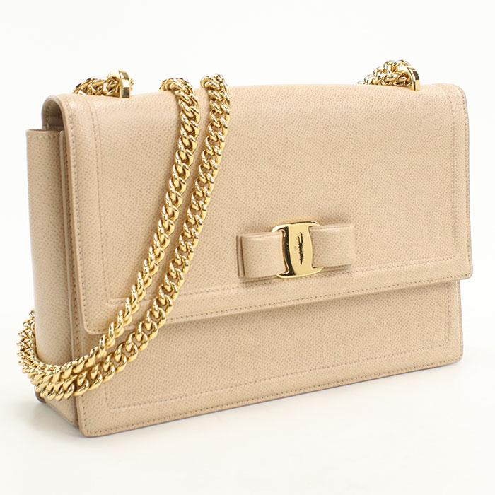 中古良品 FERRAGAMO フェラガモ ショルダーバッグ 21 G462 チェーン 