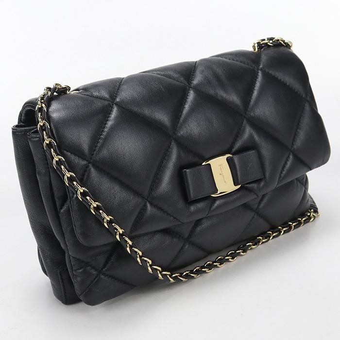 中古良品 FERRAGAMO フェラガモ ショルダーバッグ 21 E767 チェーン