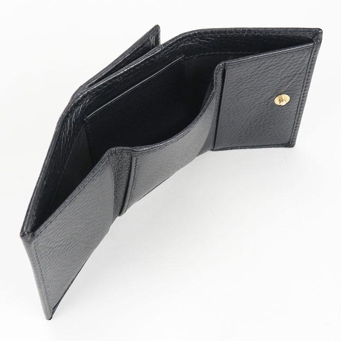 極美品 GUCCI ミディアムウォレット マイクロシマ GG レザー ブラック GUCCI（グッチ） 中古良品 三つ折り財布 ミディアムウォレット GG