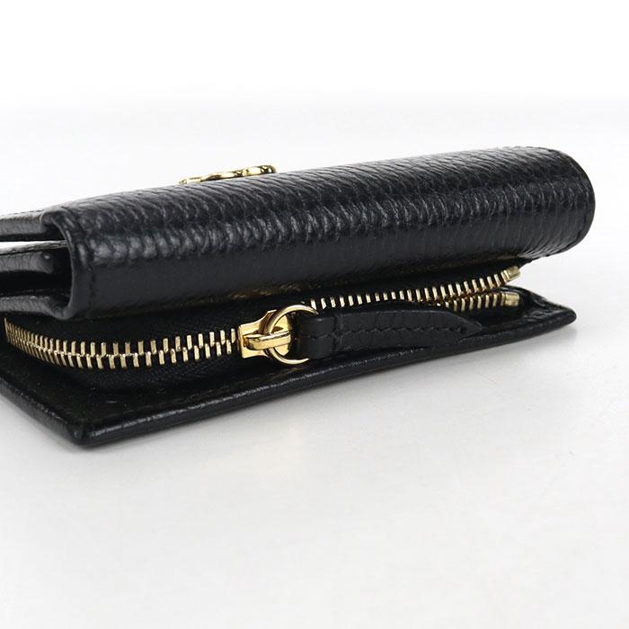 グッチ GGマーモント 三つ折り 財布 レディース　黒　ブラック　ミニウォレット GUCCI（グッチ） 財布 三つ折り財布 カードケース ウォレット