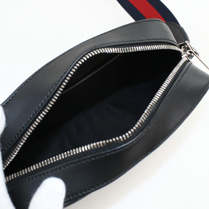 中古美品 GUCCI グッチ 斜め掛け ショルダーバッグ 574886 GGスプリーム メンズ ブラック