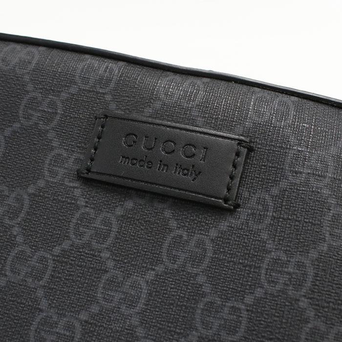 中古美品 GUCCI グッチ 斜め掛け ショルダーバッグ 574886 GGスプリーム メンズ ブラック
