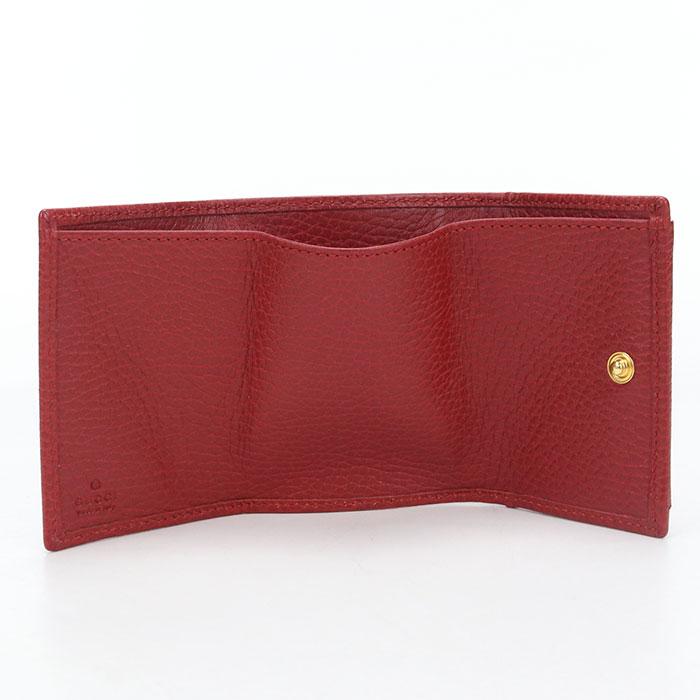 GUCCI（グッチ） 中古良品 三折財布小銭入付き 523277 コンパクトウォレット GGマーモント レディース レッド : ビッグヒット ...