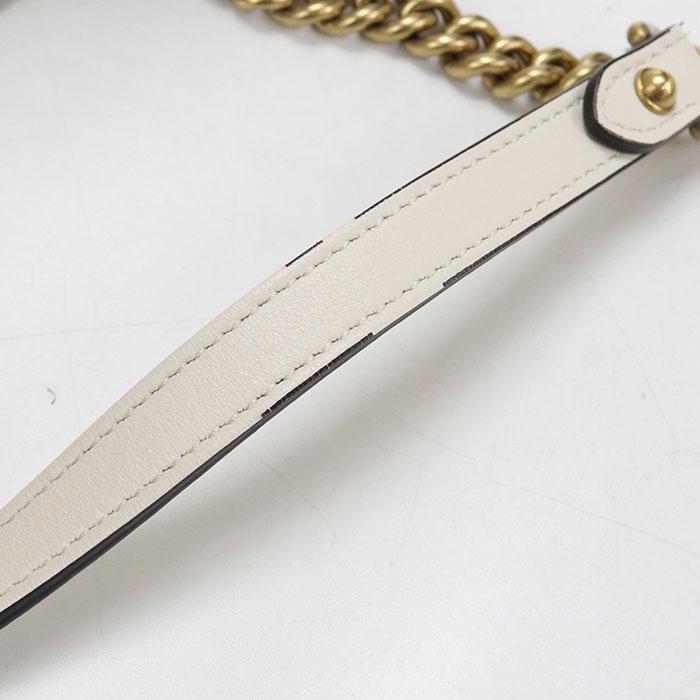 中古良品 GUCCI グッチ ショルダーバッグ 443497 チェーン 2WAY GGマーモント レディース ホワイト_7