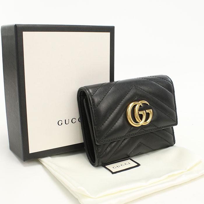 GUCCI GGマーモント　三つ折り財布　474802 GUCCI（グッチ） 中古良品 三つ折り財布 474802 GGマーモント
