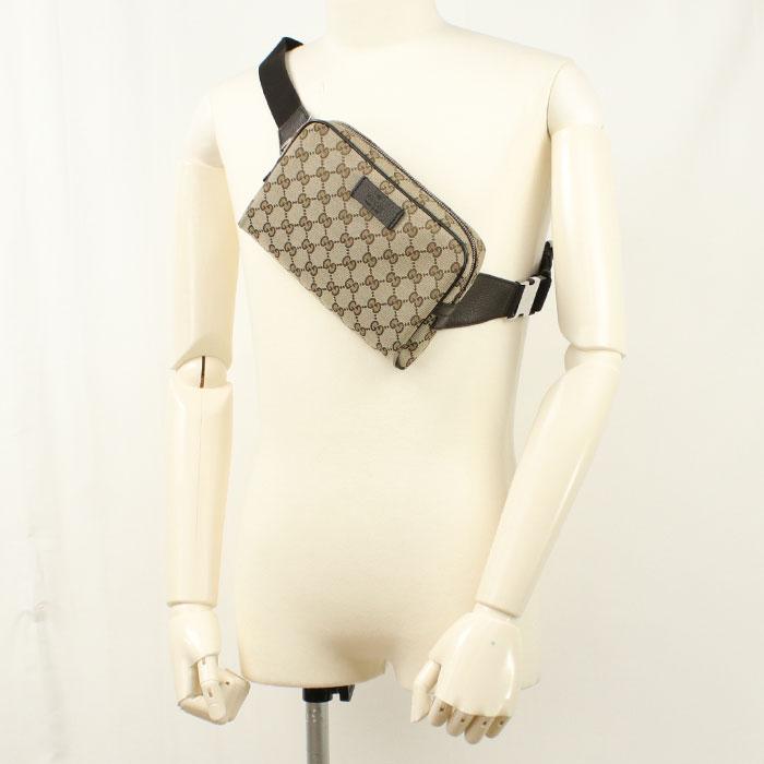 中古良品 GUCCI グッチ ボディバッグ 449174 ベルトバッグ GGキャンバス ユニセックス ベージュ_6