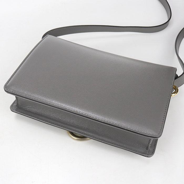 中古良品 GUCCI グッチ 斜め掛け ショルダーバッグ 589474 GGマーモント レディース グレー