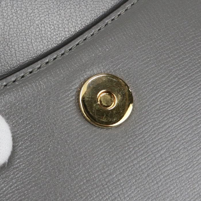 中古良品 GUCCI グッチ 斜め掛け ショルダーバッグ 589474 GGマーモント レディース グレー