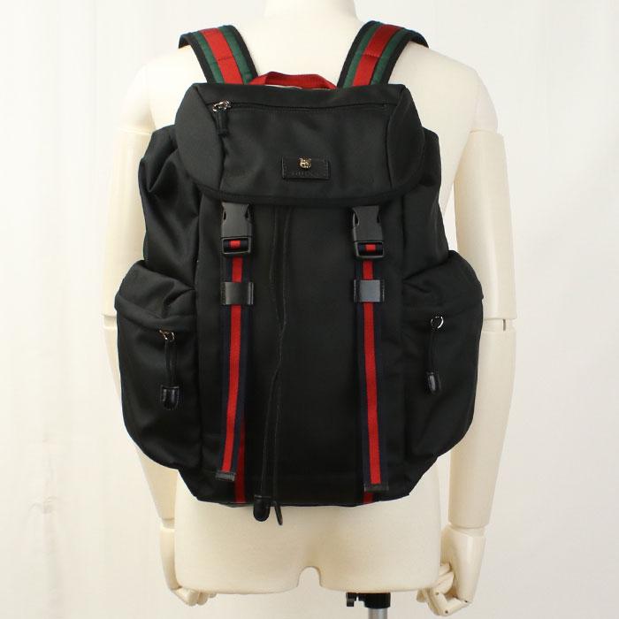 中古良品 GUCCI グッチ リュック 429037 バックパック シェリー メンズ ブラック_7