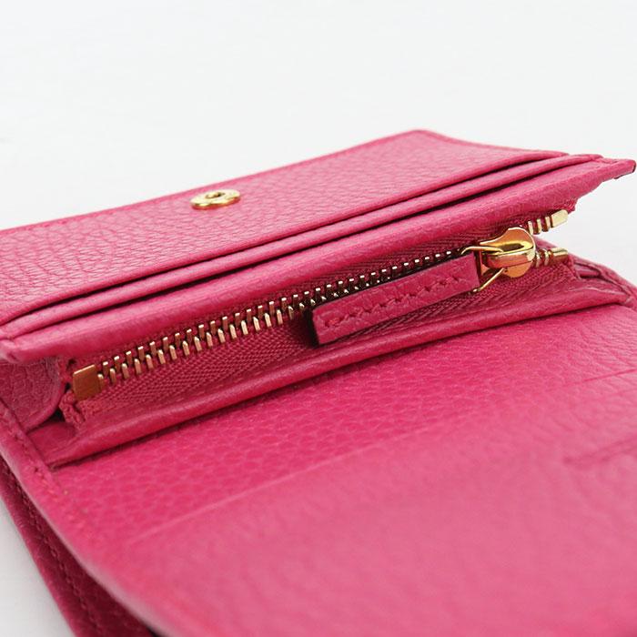 グッチ GUCCI GGスプリーム ミニウォレット 二つ折り財布 456126 ピンク【中古】 GUCCI - グッチ GUCCI GGスプリーム ミニウォレット 二つ折り財布
