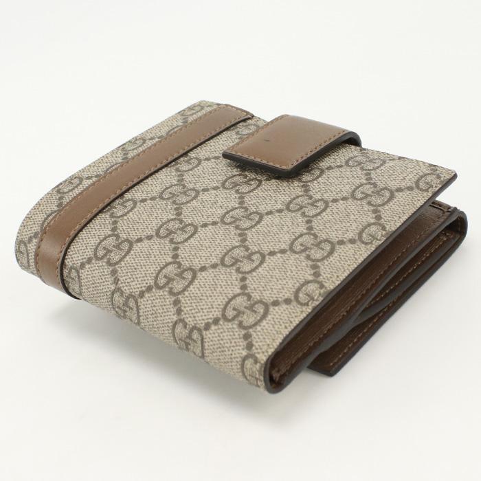 良品 GUCCI GGスプリーム 折り財布 ブラウン Wホック 【公式通販】