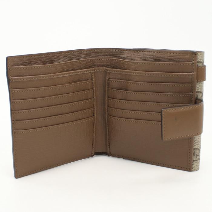 良品 GUCCI GGスプリーム 折り財布 ブラウン Wホック 【公式通販】