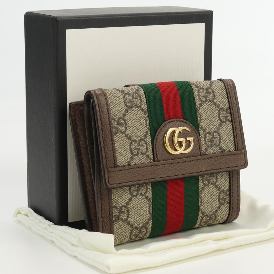 中古良品グッチGUCCI オフィディア GGフレンチフラップウォレット GG 