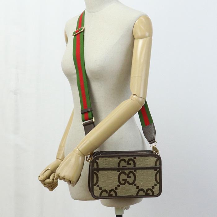 中古美品グッチGUCCI ジャンボGG ミニ バッグ キャンバス 696075 