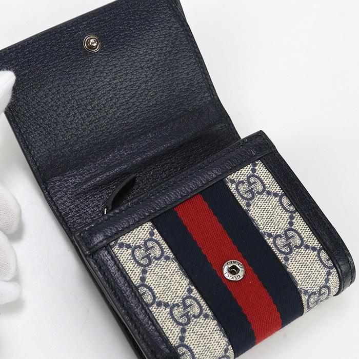 中古良品グッチGUCCI オフィディア GGウォレット GGスプリーム 二  