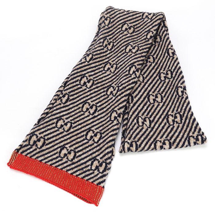 GUCCI（グッチ） 中古良品 マフラー レディース ネイビー : ビッグ