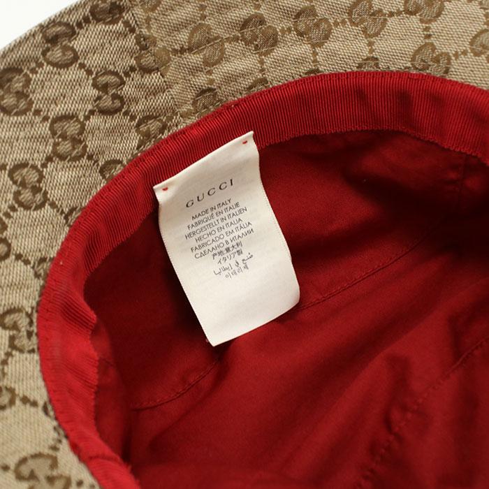 中古良品 GUCCI グッチ ハット 411790 オリジナルGG フェドラハット チルドレンズ キッズ ベージュの画像