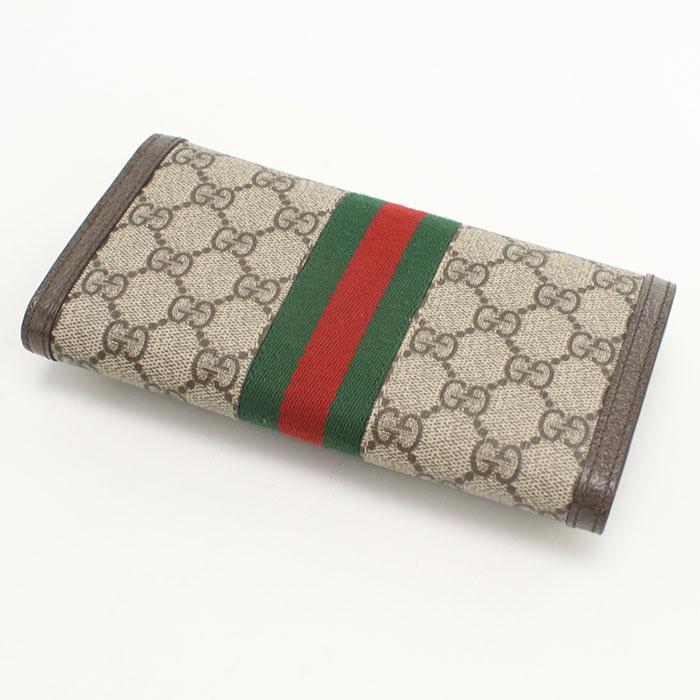 GUCCI（グッチ） 中古良品 長財布ニ折小銭入付き 523153 GG