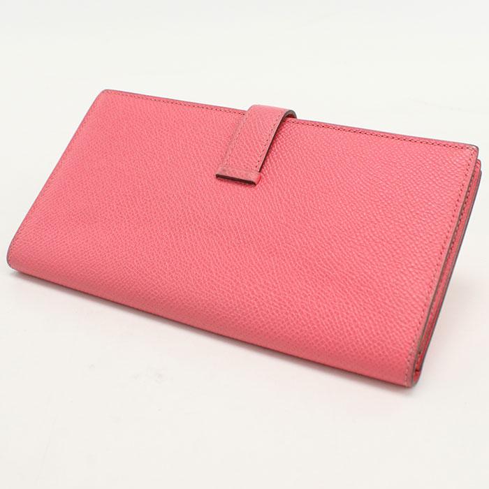 中古良品 HERMES エルメス 長財布二折 ベアンスフレ A刻印 レディース ピンクの画像