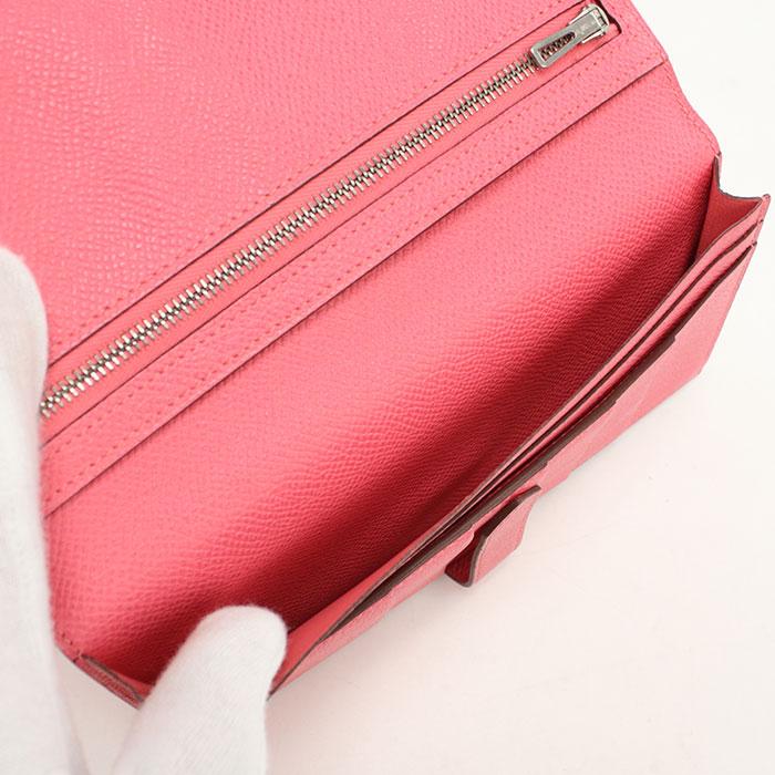 中古良品 HERMES エルメス 長財布二折 ベアンスフレ A刻印 レディース ピンクの画像