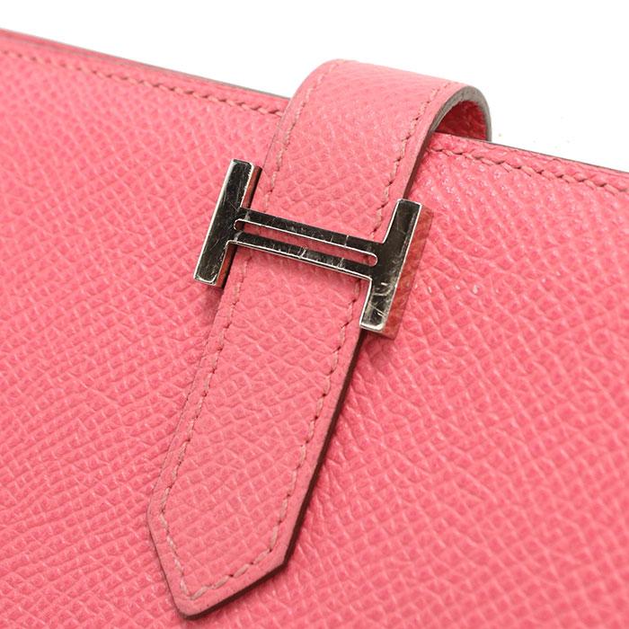 中古良品 HERMES エルメス 長財布二折 ベアンスフレ A刻印 レディース ピンクの画像