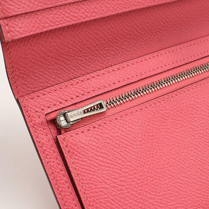 中古良品 HERMES エルメス 長財布二折 ベアンスフレ A刻印 レディース ピンクの画像