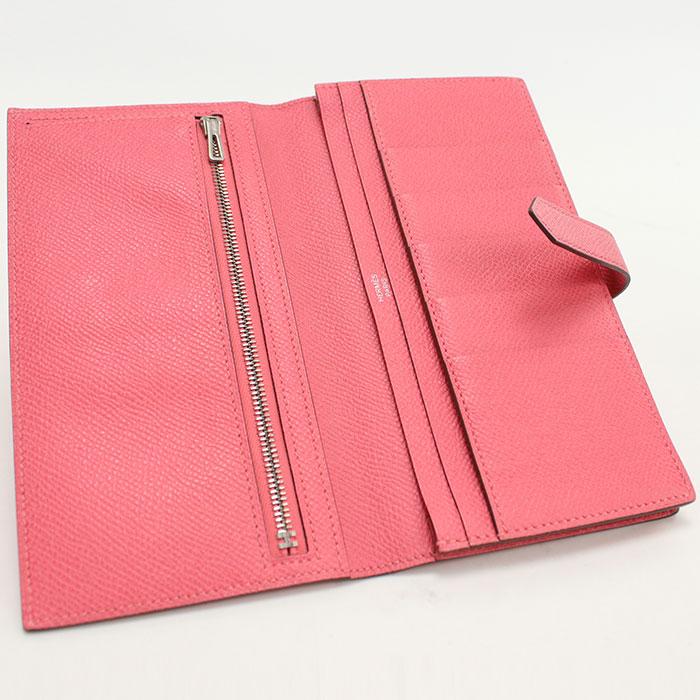 中古良品 HERMES エルメス 長財布二折 ベアンスフレ A刻印 レディース ピンクの画像