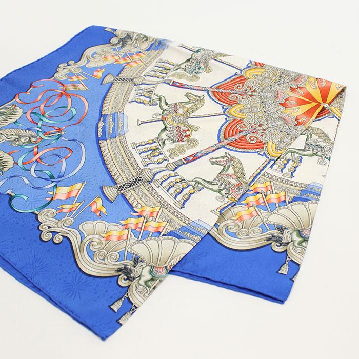 HERMES（エルメス） 中古良品 スカーフ カレ90 レディース ブルー