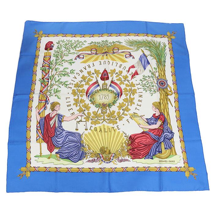 HERMES（エルメス） 中古良品 スカーフ カレ90 ユニセックス ブルー