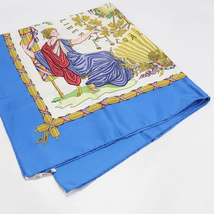 HERMES（エルメス） 中古良品 スカーフ カレ90 ユニセックス ブルー