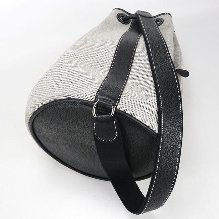 中古良品 HERMES エルメス ショルダーバッグ サックマリーンレシーフMM レディース グレー