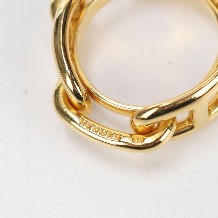 HERMES シューヌダンクル　スカーフリング　ゴールド 中古・未使用 HERMES エルメス スカーフリング シェーヌダンクル