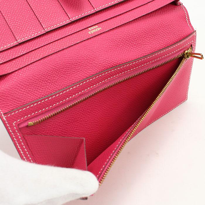 HERMES（エルメス） 中古良品 長財布ニ折小銭入付き ベアンスフレ □P