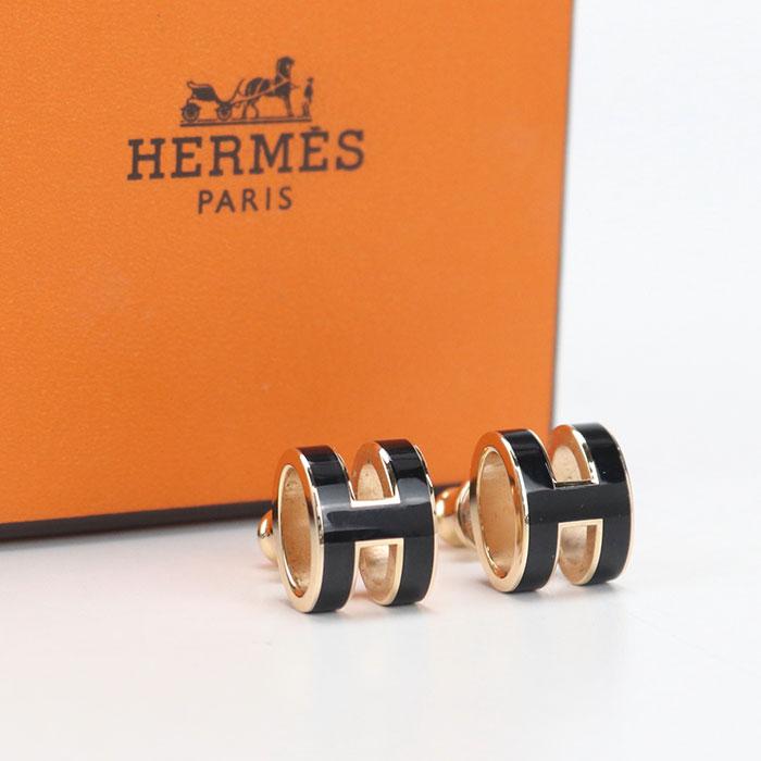 HERMES（エルメス） 中古美品 ピアス ポップ H レディース ブラック 