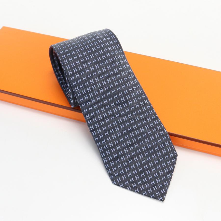 中古・未使用エルメスHERMES ネクタイ シルク ブランド ネイビー