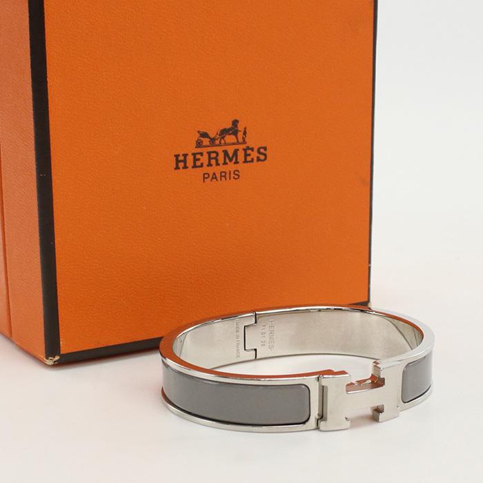 HERMES 中古良品エルメスHERMES クリックH パラディウム バングル 